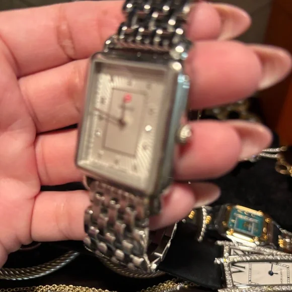 Michele Silver and white diamond Watch deco Madison - Picture 3 of 10